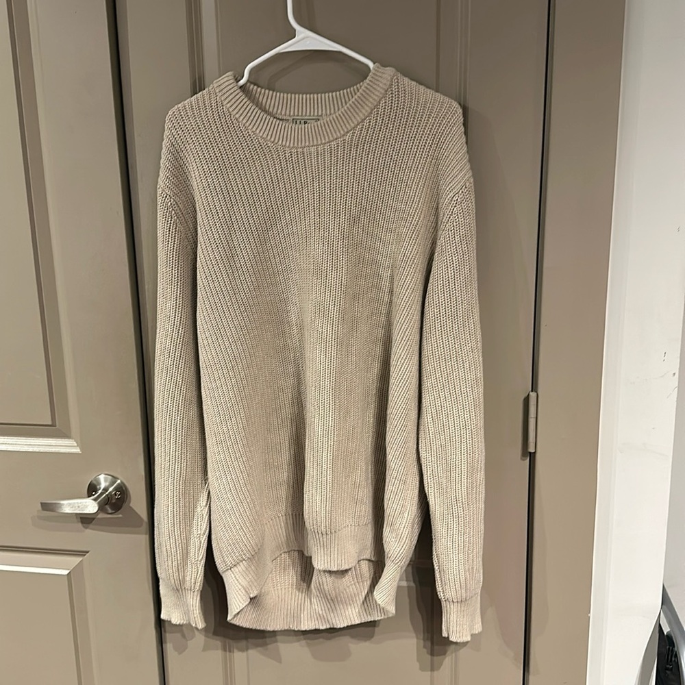LL bean cream sweater size XXL.